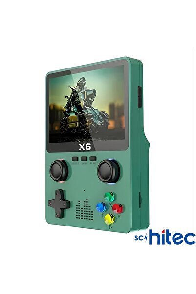 schitec X6 3.5inç IPS Ekran Taşınabilir Retro El Atari Oyun Konsolu 10000 Oyunlu Tv Bağlanan 32Gb Ye