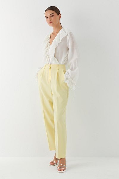MARKALİSTE Pocket Detailed Straight Cut Trousers Yellow