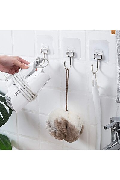 KapKacakAl Krom Güçlü Yapışkanlı Kanca Yapışkanlı Askılar, Mutfak Banyo Ev Of...