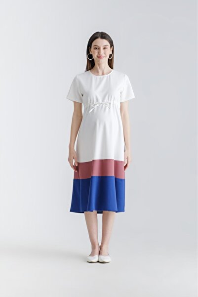 Desen Hamile Giyim Crepe Long Maternity Dress