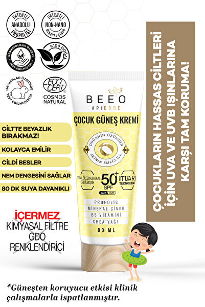 BEE'O Propolisli Çocuk Güneş Kremi 50 Spf 80 ml