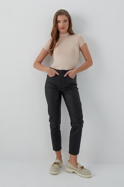 MARKALİSTE Leather Look Lycra Trousers Black
