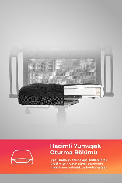 METTA Ergolife Sit 8 Ergonomik Fileli Ofis Koltuğu / Çalışma Sandalyesi - Df.57.1.222