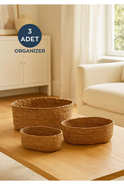 HOMİNG Homing  Hasır Oval Sepet Seti 3'lü 241704