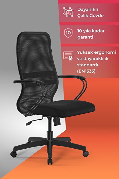 METTA Ergolife Sit 8 Ergonomik Fileli Ofis Koltuğu / Çalışma Sandalyesi - Df.57.1.222