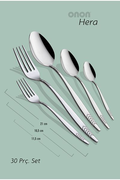on-on Hera 30 Piece Fork Spoon Set 18/10