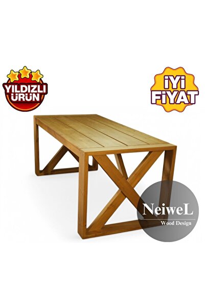 Neiwel Garden Mora Doğal Ahşap Bahçe Yemek Masası-70-100