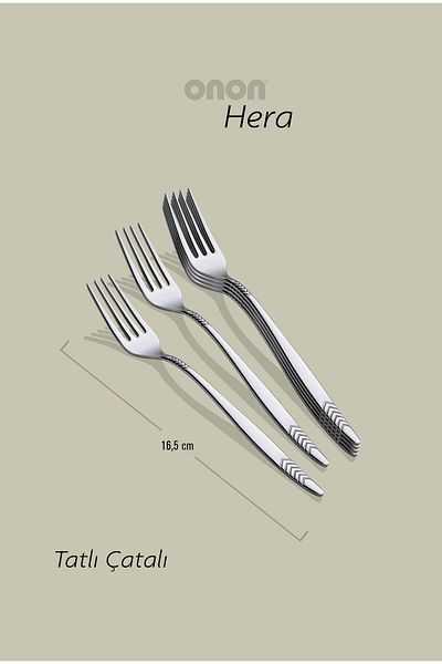 on-on Hera 6-Piece Sweet Fork - 18/10