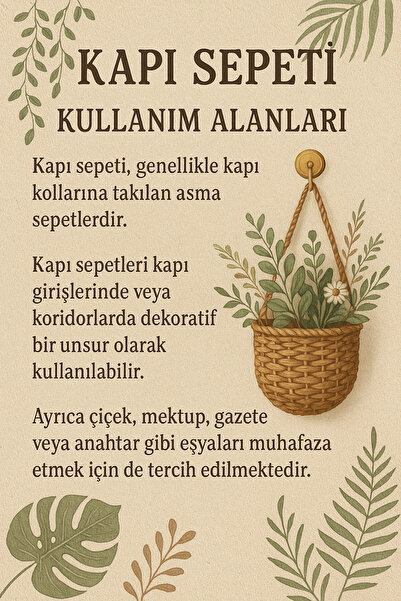 Marrone Çok Amaçlı Sepet Ekmeklik Poşetlik Kapı Sepeti Posta Kutusu Gazetelik