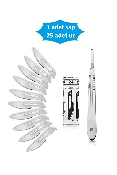 QBR Home Ahşap Oyma Onarım El Aleti Hobi Bıçağı Seti ( 25 Adet 24 Numara Ucu ...