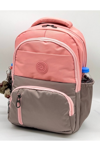 Bevitton ilk Okul Çantası 3'lü Seti Unisex Çocuk ilkokul Çantası Bvt-8010 Pudra-Vizon