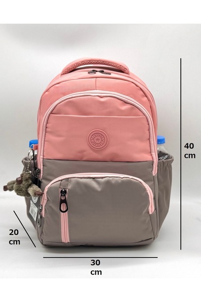 Bevitton ilk Okul Çantası 3'lü Seti Unisex Çocuk ilkokul Çantası Bvt-8010 Pudra-Vizon