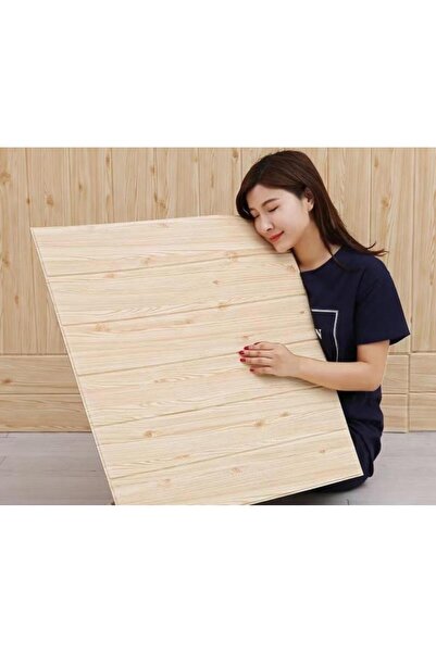 Renkli Duvarlar Nw37 Bej Ahşap Kendinden Yapışkanlı 3d Dekoratif Duvar Paneli