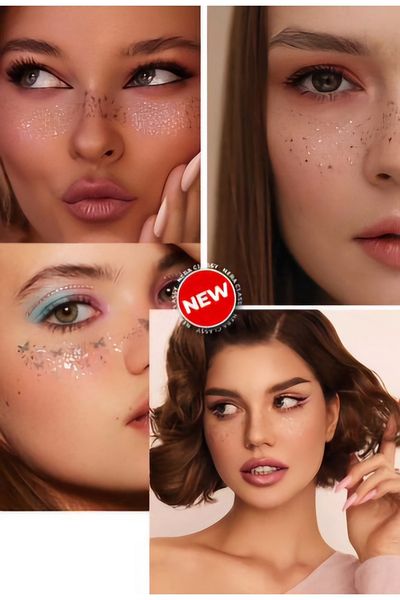 Sibelon Face Freckle Freckle Glow Party Sparkle Temporary Tattoo Tattoo Glitter Gold Sticker