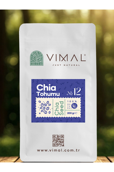 VIMAL Chia Tohumu 200 gr - Glutensiz, Yüksek Lif, Vegan Süper Gıda