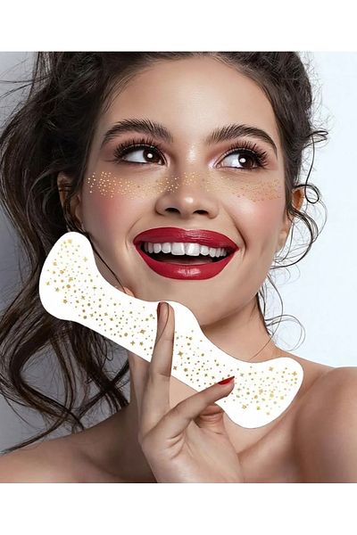 Sibelon Face Freckle Freckle Glow Party Sparkle Temporary Tattoo Tattoo Glitter Gold Sticker