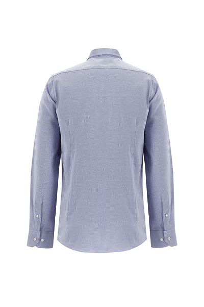 Abdullah Kiğılı Long Sleeve Slim Fit Slim Fit Classic Patterned Cotton Shirt
