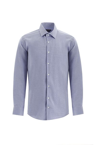 Abdullah Kiğılı Long Sleeve Slim Fit Slim Fit Classic Patterned Cotton Shirt