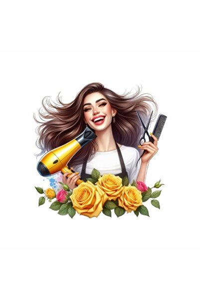 Reysa Tasarım Kuaför Sticker 5 Duvar Sticker 30x25 CM