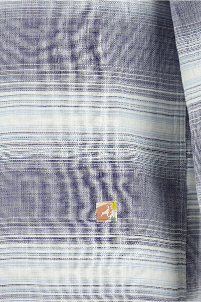 Abdullah Kiğılı Uzun Kol Regular Fit Spor Çizgili Pamuk Gömlek