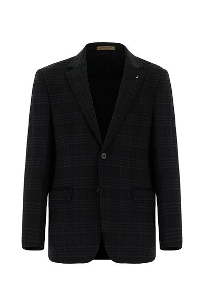 Abdullah Kiğılı Relax Fit Relax Cut Plaid Cashmere Jacket