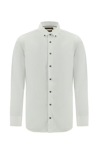 Abdullah Kiğılı Non Iron Patterned Cotton Slim Fit Shirt - Long Sleeve