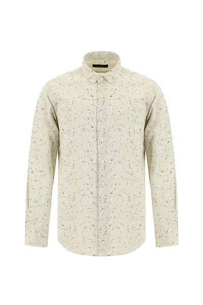 Abdullah Kiğılı linen Shirt - lonG Sleeve, Slim Fit, Sport Printed