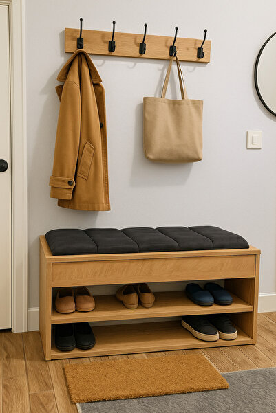 RENGİBİZ Rengibiz Vestiyer Ayakkabılık sandıklı Ayakkabılık Portmanto Puflu Ayakkabılık