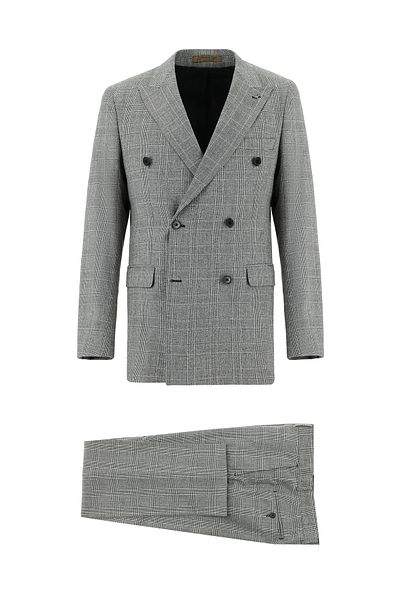 Abdullah Kiğılı Plaid Patterned Regular Fit Guabello Wool Suit