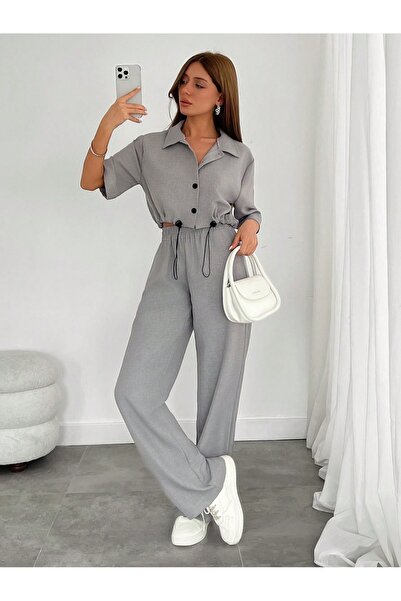 onlymoon NŐI RUHÁK, szürke szövött öltöny, alsó felső szett