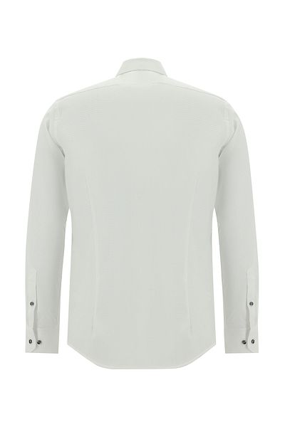 Abdullah Kiğılı Non Iron Patterned Cotton Slim Fit Shirt - Long Sleeve