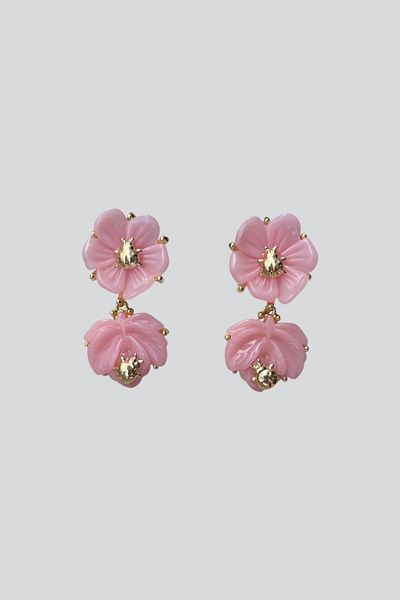 stravis Turtle Detailed Flower Earrings