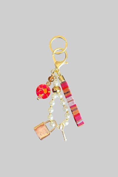 stravis Pearl Lock Detail Keychain Bag Charm