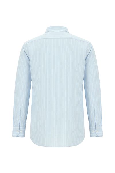Abdullah Kiğılı Striped Cotton Shirt - Long Sleeve, Regular Fit