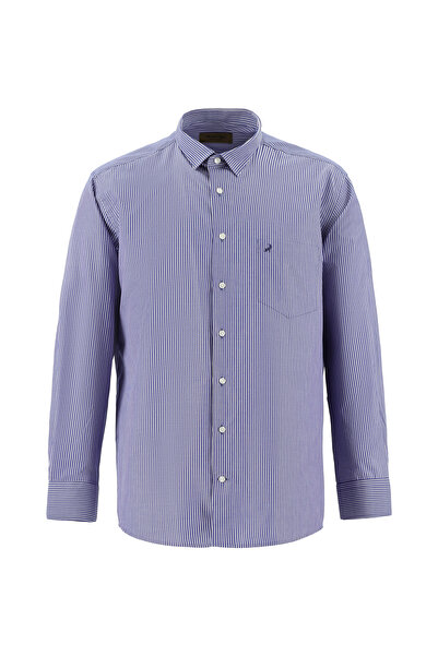 Abdullah Kiğılı Italian Striped Cotton Shirt - Long Sleeve, Regular Fit