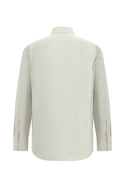 Abdullah Kiğılı Италианска памучна риза с райета - дълъг ръкав, редовна кройка