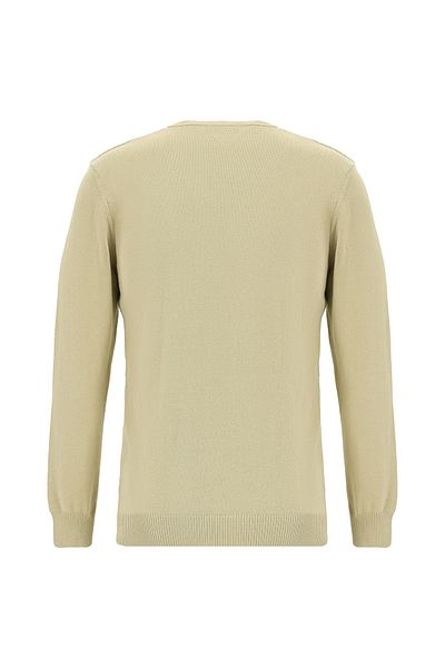Abdullah Kiğılı Crew Neck Regular Fit Patterned Cotton Cashmere Knitwear Sweater