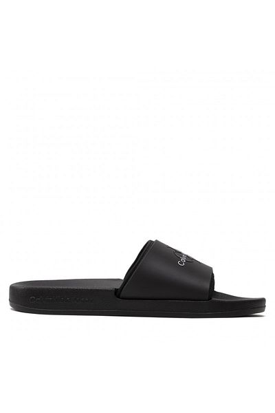Calvin Klein Men's Logo Detailed Black Slippers