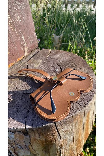 Atölyezümra Hanging Glasses Case Circle Model (Tan)