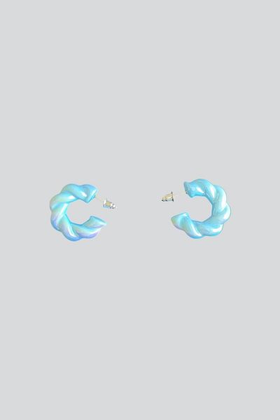 stravis Blue Twisted Earrings