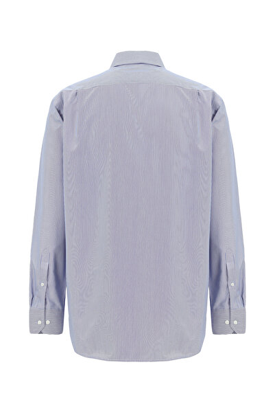 Abdullah Kiğılı Long Sleeve Regular Fit Striped Italian Cotton Shirt