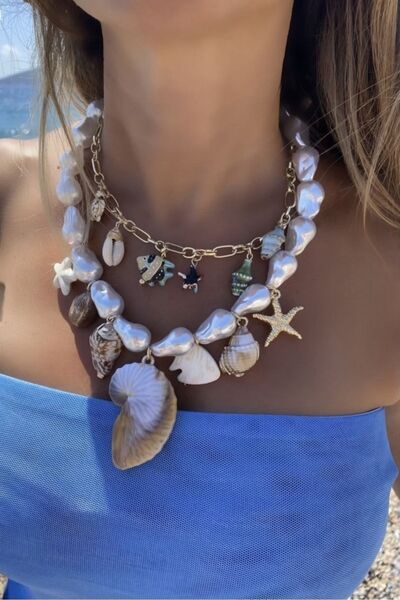 stravis Çoklu Charmlı Tasarım Kolye