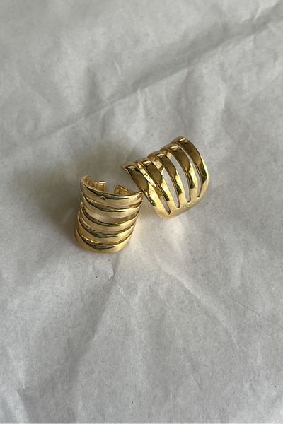 stravis Gold Color Multi Row Ring