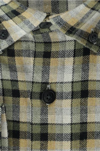 Kiğılı Plus Size Long Sleeve Plaid Cotton Easy-To-Iron Button Collar Lumberjack Shirt