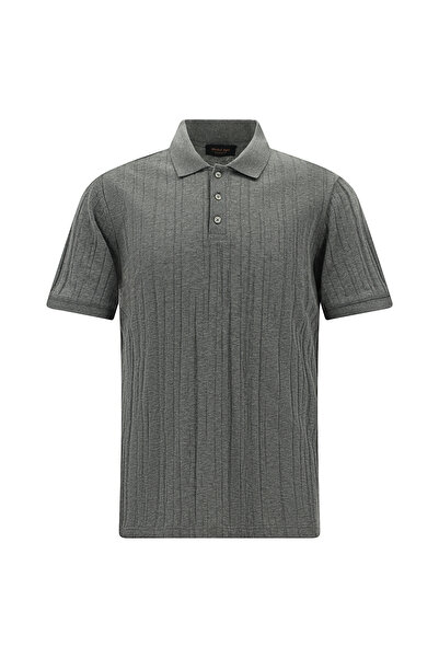 Abdullah Kiğılı Slim Fit Mercerized Cotton Patterned Polo Neck T-Shirt