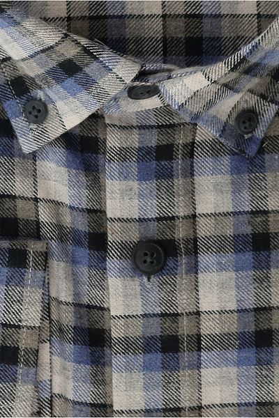 Kiğılı Plus Size Long Sleeve Plaid Cotton Easy-To-Iron Button Collar Lumberjack Shirt