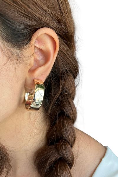stravis Gold Color Hoop Earrings