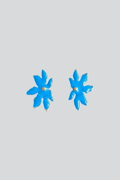 stravis Enameled Flower Earrings