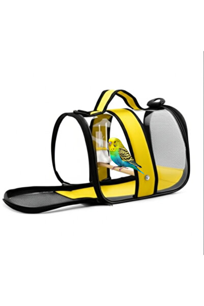 ENS PLASTİK Kuş Taşıma Çantası Tünekli - 30x22x20cm - Sarı