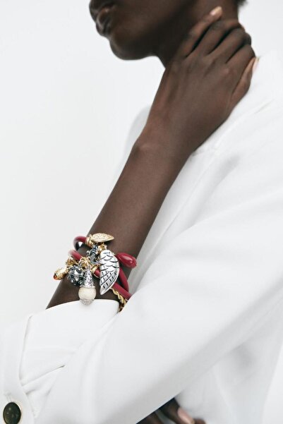 stravis سوار حبل جلدي مع سحر متعدد